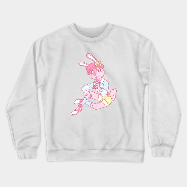 Boba Bunny Crewneck Sweatshirt by JenjoInk